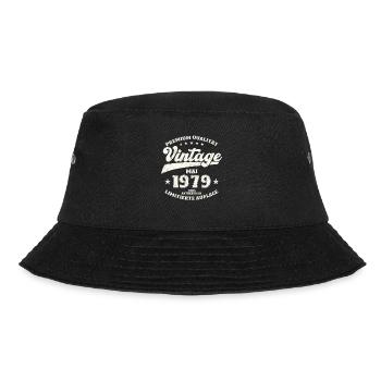 Vintage Mai 1979 Jahrgang 1979 Geburtstag 1979 - Bucket Hat - Schwarz - Vorne - Lela (165cm)