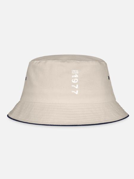 1977 Geburtstag Geschenkidee Vintage Edition - Bucket Hat - Natur/Navy - Vorne