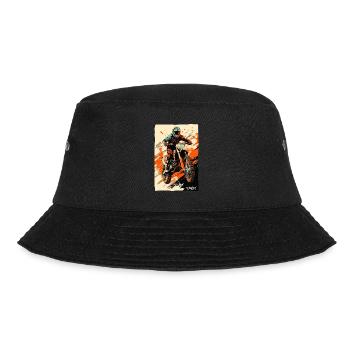 Moto Bike: Motocross Biker - Bucket Hat - Schwarz - Vorne - Lela (165cm)