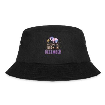 Einhörner werden im Dezember geboren Geburtsmonat Geburtstag - Bucket Hat - Schwarz - Vorne - Lela (165cm)