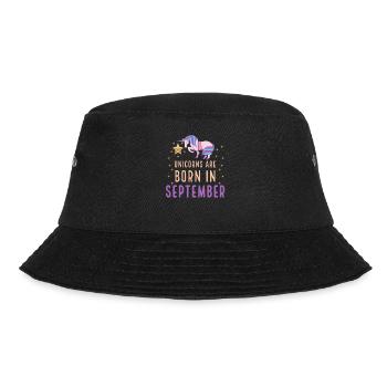 Einhörner werden im September geboren Geburtsmonat Geburtstag - Bucket Hat - Schwarz - Vorne - Lela (165cm)
