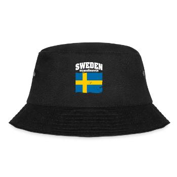 Schweden Souvenir Skandinavien Wikinger - Bucket Hat - Schwarz - Vorne - Lela (165cm)