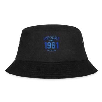 March 1961 - Geburtstag im März Awesome - Bucket Hat - Schwarz - Vorne - Lela (165cm)