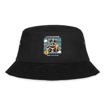 Alvadder Alpaka Papa Vater Vatertag - Bucket Hat - Schwarz - Vorne - Lela (165cm)