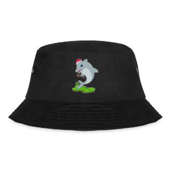 Dolphin Christmas Candy Cane - Bucket Hat - black - Front - Lela (165cm)