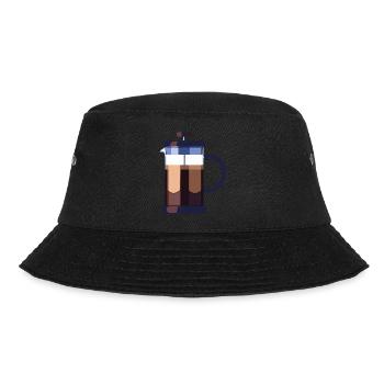 Kaffee Frenchpress Cappuccino Latte Art - Bucket Hat - Schwarz - Vorne - Lela (165cm)