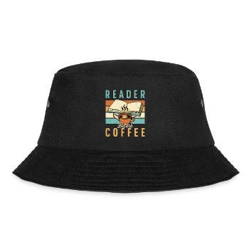 Reader Before Coffee Reading Books Coffee Lover - Bucket Hat - black - Front - Lela (165cm)