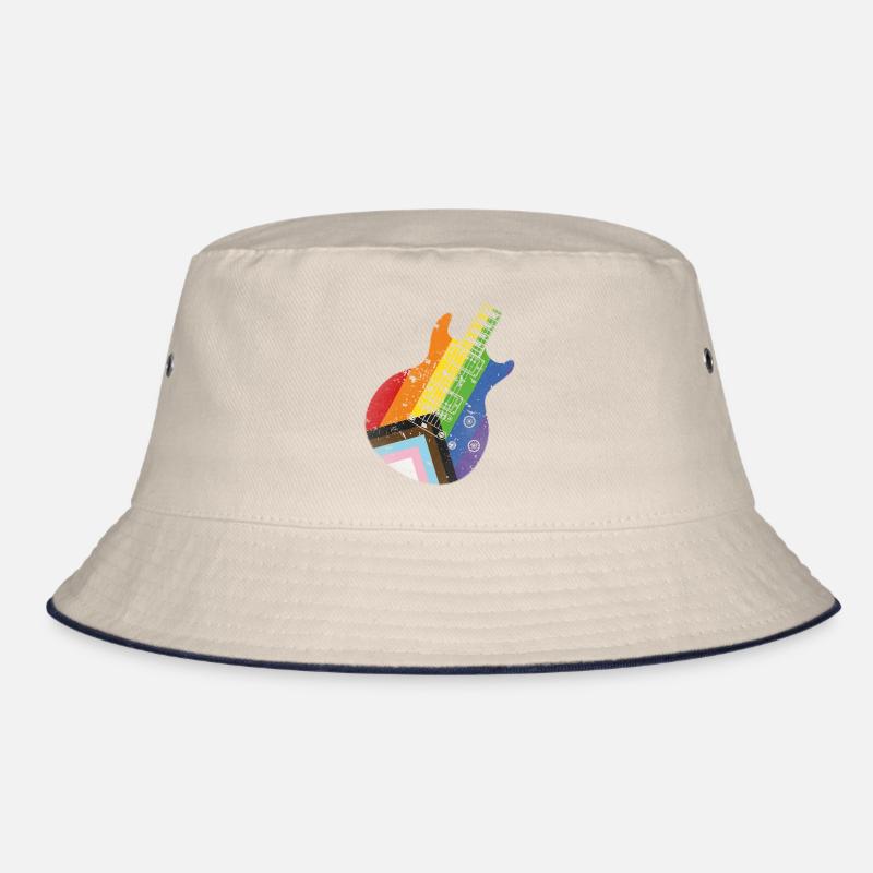 Pride Progress Flag Guitar Bucket Hat