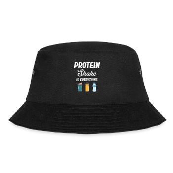 Protein-shake Ist Alles, Cardio-training, - Bucket Hat - Schwarz - Vorne - Lela (165cm)