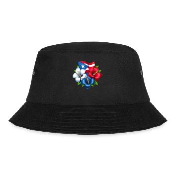 Puerto Rico Flowers Flag - Bucket Hat - black - Front - Lela (165cm)