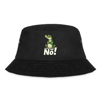 Krokodil Mit Einfach Nö Spruch - Bucket Hat - Schwarz - Vorne - Lela (165cm)