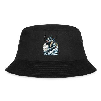 Dragon Anime Japanese Vintage Cherry Blossoms - Bucket Hat - black - Front - Lela (165cm)