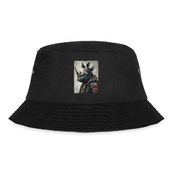 Patriotischer Punk-Nashorn - Bucket Hat - Schwarz - Vorne - Lela (165cm)