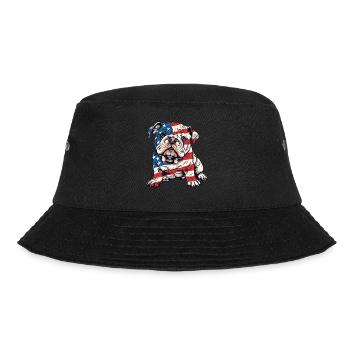 Chien Bulldog 4 juillet Drapeau américain cadeaux - Bob - noir - Devant - Lela (165cm)