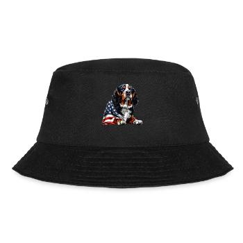 Bernese Mountain Dog 4th of July American Flag - Bucket Hat - Schwarz - Vorne - Lela (165cm)