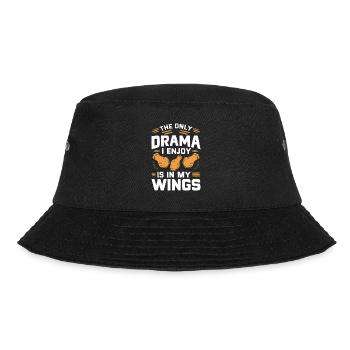Chicken Wings Wing Hot Cooked Chicken Fast Food - Bucket Hat - black - Front - Lela (165cm)