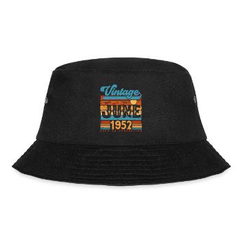 Juni 1952, Vintage-Jubiläumsgeschenk Juni 1952. - Bucket Hat - Schwarz - Vorne - Lela (165cm)