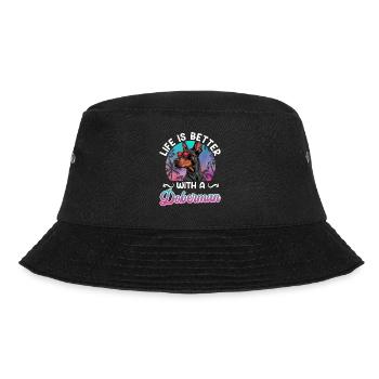 Doberman owner LIFE IS BETTER WITH A DOBERMAN - Bucket Hat - black - Front - Lela (165cm)