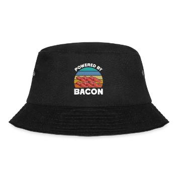 Fleischfresser POWERED BY BACON Fleischliebhaber - Bucket Hat - Schwarz - Vorne - Lela (165cm)