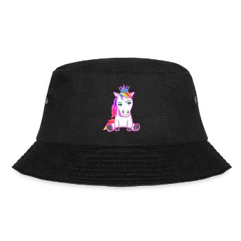 Einhorn Einhörner Fabelwesen Fabeltiere Kind - Bucket Hat - Schwarz - Vorne - Lela (165cm)