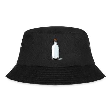 Leeres Glas-Flaschen-Motiv, Flasche ist leer - Bucket Hat - Schwarz - Vorne - Lela (165cm)