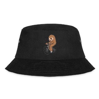 Faultier Reiten Fahrrad T-Shirt Lustiger Säugetier Radfahrer - Bucket Hat - Schwarz - Vorne - Lela (165cm)