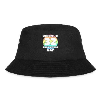 Lustige Gay Pride - 32. Geburtstag 32 BDay Lesben - Bucket Hat - Schwarz - Vorne - Lela (165cm)