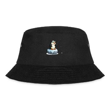 Pinguin Eisfischen Kawaii Pinguin Niedlich - Bucket Hat - Schwarz - Vorne - Lela (165cm)