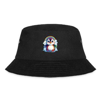 Penguin Rainbow Kawaii Penguin Cute - Bucket Hat - black - Front - Lela (165cm)