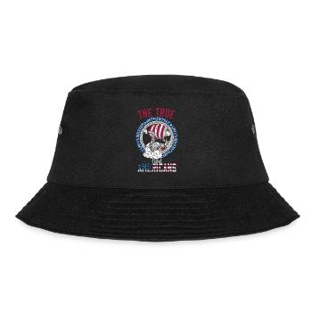 Amerikanischer Wikinger Nordische Wurzeln Boot - Bucket Hat - Schwarz - Vorne - Lela (165cm)