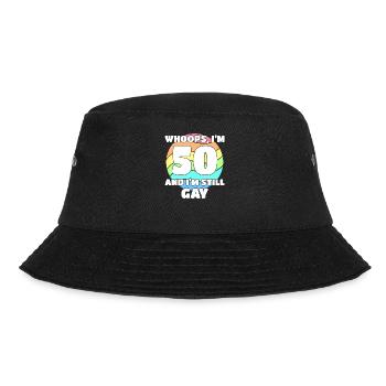 Lustige Gay Pride - 50. Geburtstag 50 BDay Lesben - Bucket Hat - Schwarz - Vorne - Lela (165cm)