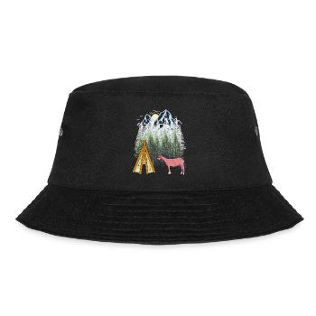 Shaman Horse Teepee Mountain Mountains Forest Nature USA - Bucket Hat - black - Front - Lela (165cm)