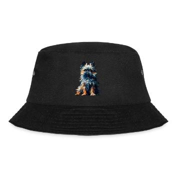 Polygon Art Brüssel Griffon Griffon Bruxellois - Bucket Hat - Schwarz - Vorne - Lela (165cm)