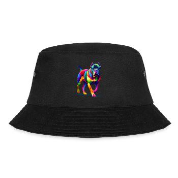 Bunte Pop Art Cane Corso Italienischer Mastiff - Bucket Hat - Schwarz - Vorne - Lela (165cm)