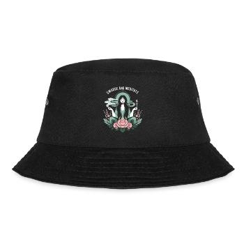 Smudge Sage Feder Spirituelle Hexerei Meditieren - Bucket Hat - Schwarz - Vorne - Lela (165cm)