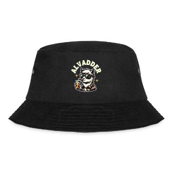 Alvadder Alpaka Papa Vater Vatertag - Bucket Hat - Schwarz - Vorne - Lela (165cm)