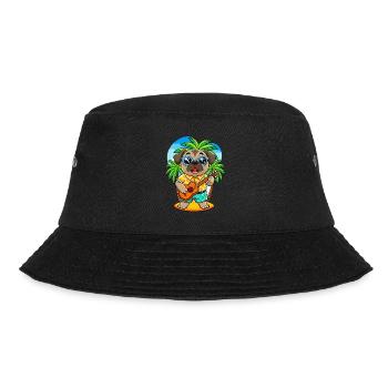 Funny Pug Dog Cartoon Summer Beach Sunglasses - Bucket Hat - black - Front - Lela (165cm)