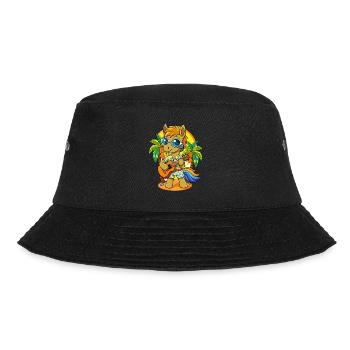 Lustige Pony Cartoon Sommer Strand Sonnenbrille Gitarre - Bucket Hat - Schwarz - Vorne - Lela (165cm)