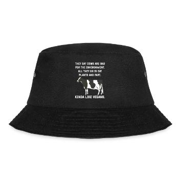 Sie sagen, Kühe seien schlecht für die Umwelt. Alle - Bucket Hat - Schwarz - Vorne - Lela (165cm)