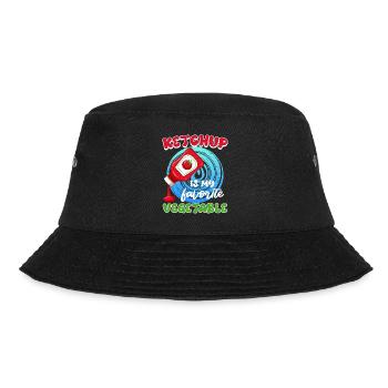 KETCHUP IS MY FAVORITE VEGETABLE Fun - Bucket Hat - black - Front - Lela (165cm)
