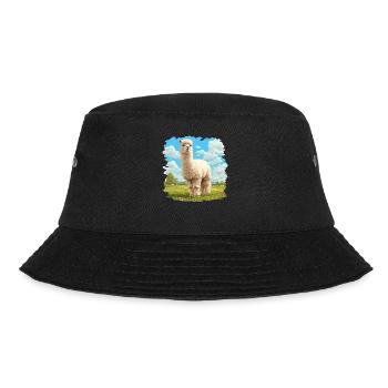 Alpaca Alpakas Alpaka - Bucket Hat - Schwarz - Vorne - Lela (165cm)
