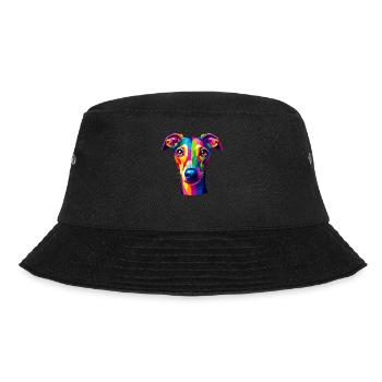 Colorful Pop Art Italian Greyhound Italian - Bucket Hat - black - Front - Lela (165cm)