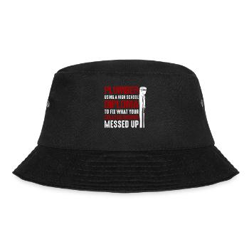 Funny Plumber Plumbing Pipefitter Wrench - Bucket Hat - black - Front - Lela (165cm)