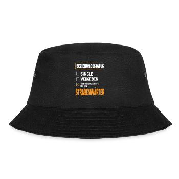 Straßenwärter Beziehungsstatus Straßenwärter - Bucket Hat - Schwarz - Vorne - Lela (165cm)