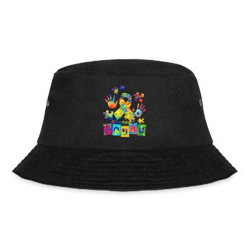 Autism Superhero Caregiver Puzzle Children Anomalous - Bucket Hat - black - Front - Lela (165cm)
