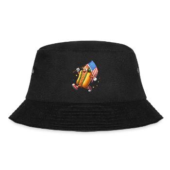 Hot Dog National Hot Dog Day America USA Funny - Bucket Hat - black - Front - Lela (165cm)