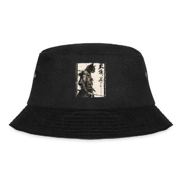 Samurai Cat Kawaii Japanische Ninja Katze - Bucket Hat - Schwarz - Vorne - Lela (165cm)