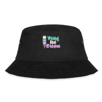 Ice Cream Cup Icecream - Bucket Hat - Schwarz - Vorne - Lela (165cm)
