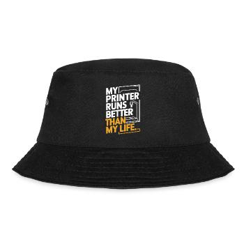 Ich Verwandle Koffein In 3D Prints 3D Drucker - Bucket Hat - Schwarz - Vorne - Lela (165cm)