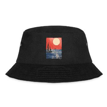 Sunset and sailboat in the ocean - Bucket Hat - black - Front - Lela (165cm)